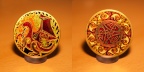 Celtic Dragon - Fire Geocoin (18334 Besuche, Bewertungspunktzahl 3.95) Satin Gold Celtic Dragon - Fire Geocoin