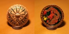 Khan Geocoin (16338 Besuche, Bewertungspunktzahl 3.45) LE Jin Edition Antique Copper Khan Geocoin