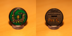 Spiral Dragon Geocoin (7625 Besuche, Bewertungspunktzahl 2.46) Fire 火 Black Nickel Spiral Dragon Geocoin